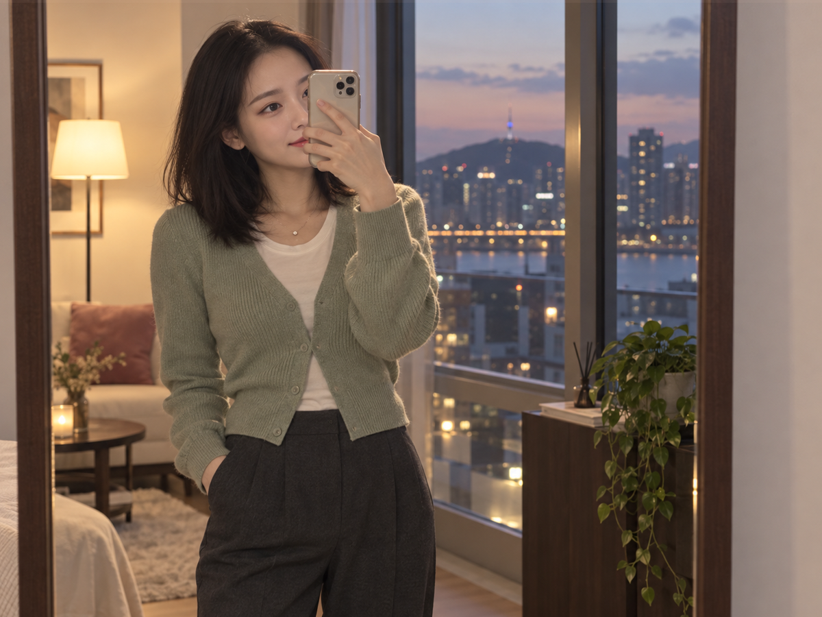 인천광역시 부평구 이동과 방문 일정을 안내하는 젊은 성인 한국 여성 관리사